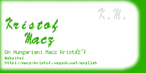 kristof macz business card